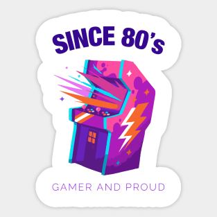 Since 80s Gamer and Proud - Gamer gift - Retro Videogame Sticker